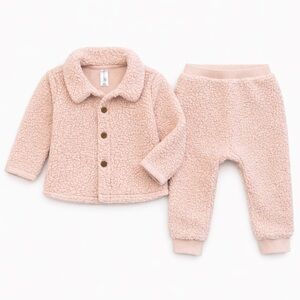 Modern Moments by Gerber 24M Teddy Fleece Set Jacket & Pants Toddler Pink